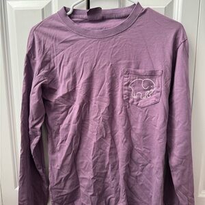 Ivory Ella Purple Long Sleeve Tee with Elephant Pocket